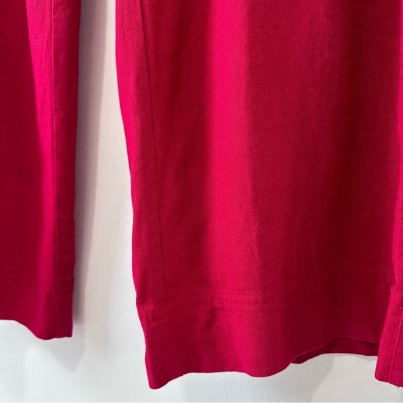 [SOLD] Red Linen & Cotton Fold over Waist Wide Leg Palazzo Pants size XS - Picture 11 of 12